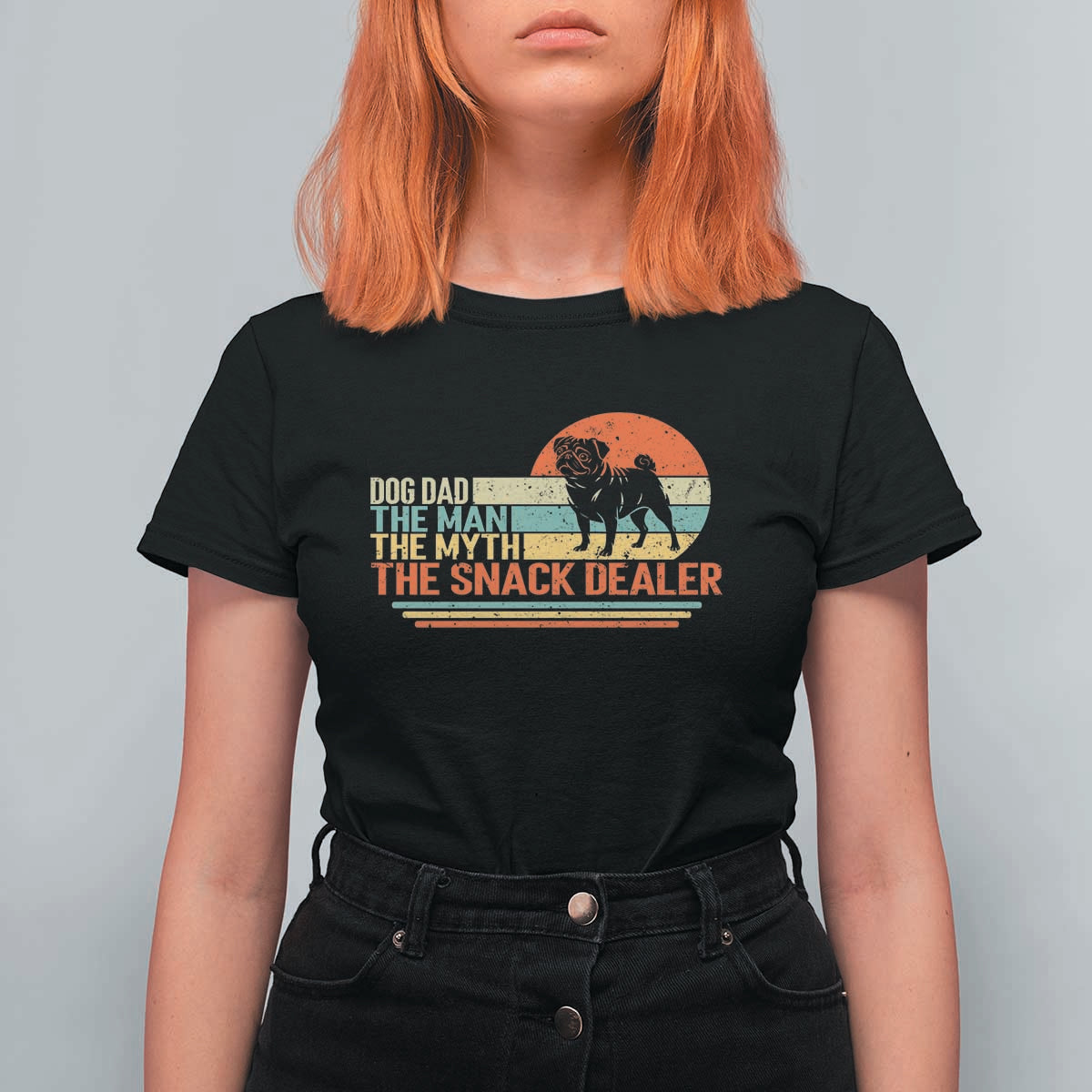 Vintage Dog Dad T Shirt For Women The Man The Myth The Snack Dealer