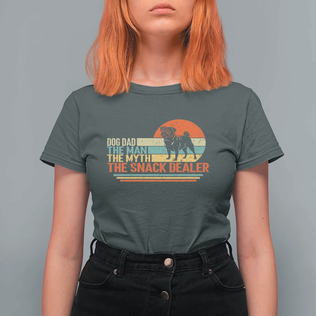 Vintage Dog Dad T Shirt For Women The Man The Myth The Snack Dealer