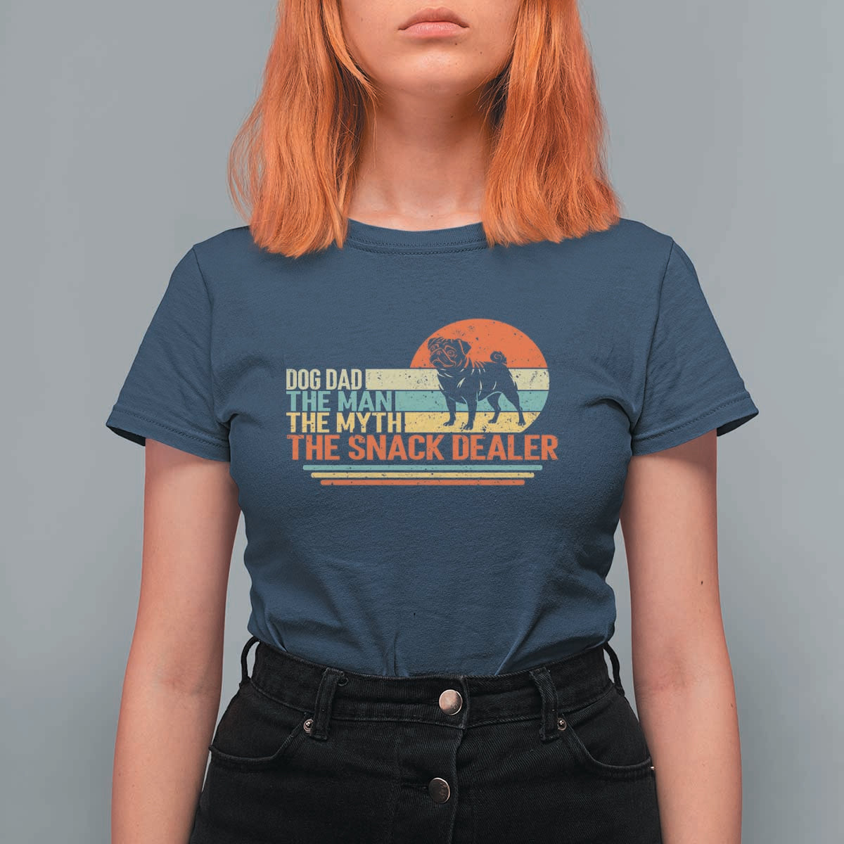 Vintage Dog Dad T Shirt For Women The Man The Myth The Snack Dealer