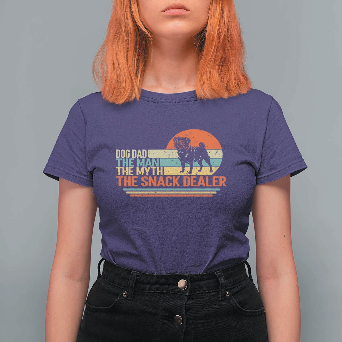 Vintage Dog Dad T Shirt For Women The Man The Myth The Snack Dealer