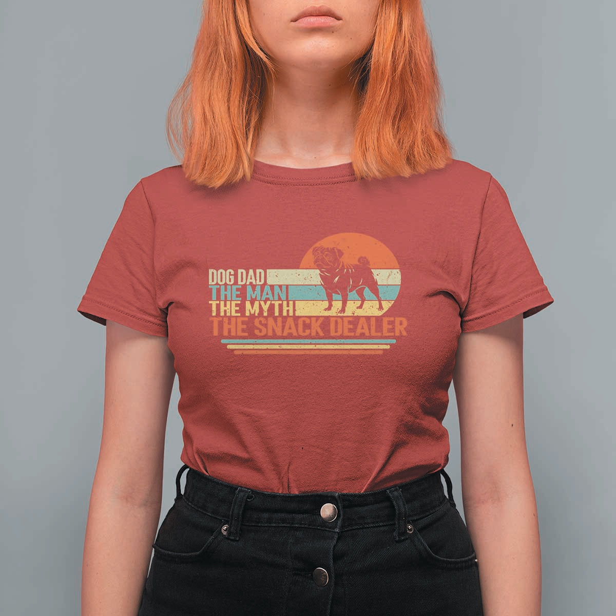 Vintage Dog Dad T Shirt For Women The Man The Myth The Snack Dealer