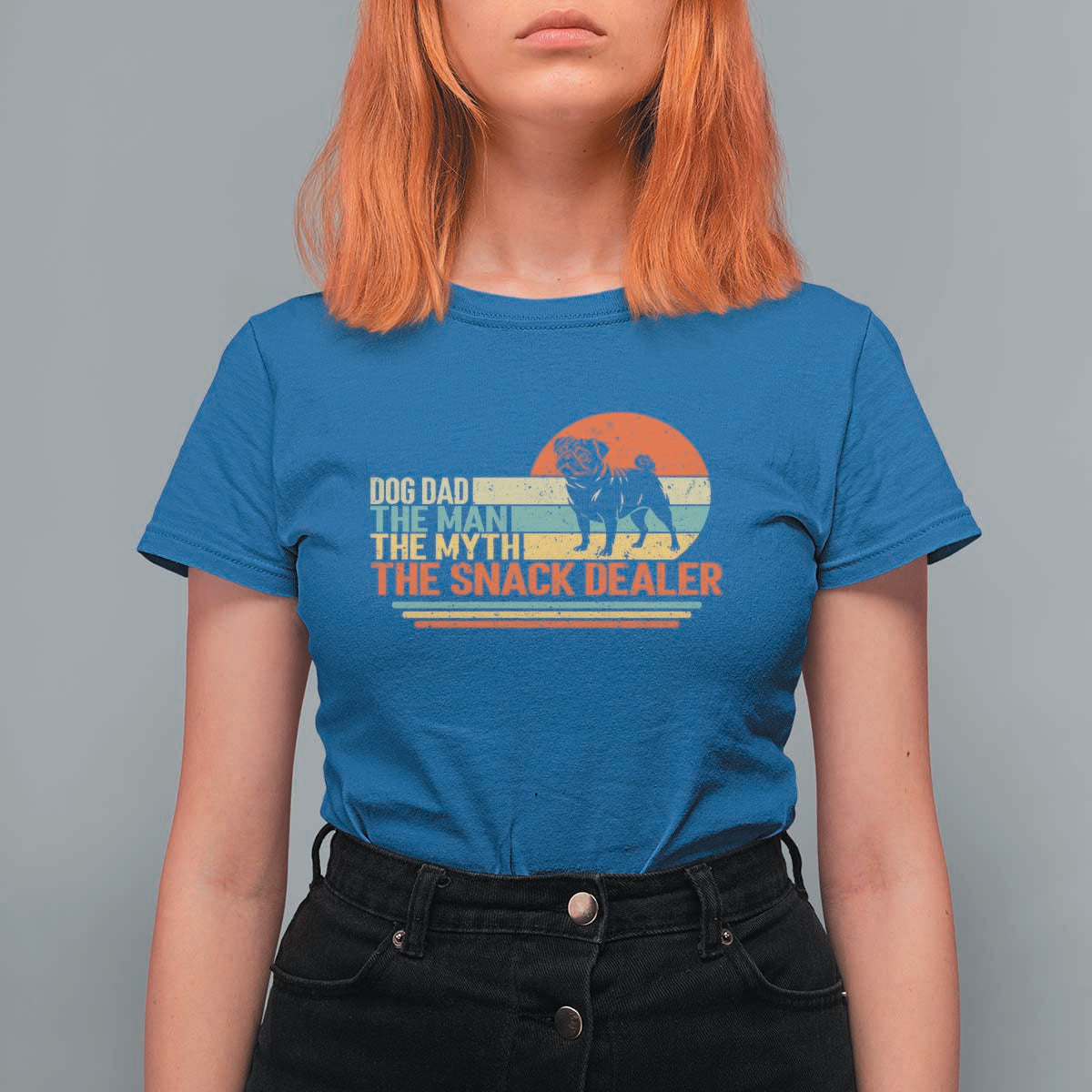 Vintage Dog Dad T Shirt For Women The Man The Myth The Snack Dealer