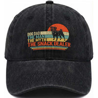 Vintage Dog Dad Washed Cotton Baseball Cap The Man The Myth The Snack Dealer