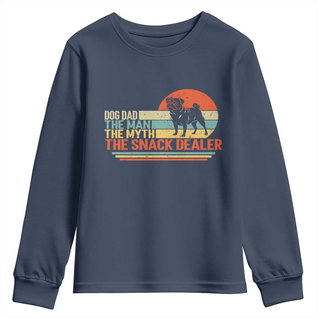 Vintage Dog Dad Youth Sweatshirt The Man The Myth The Snack Dealer
