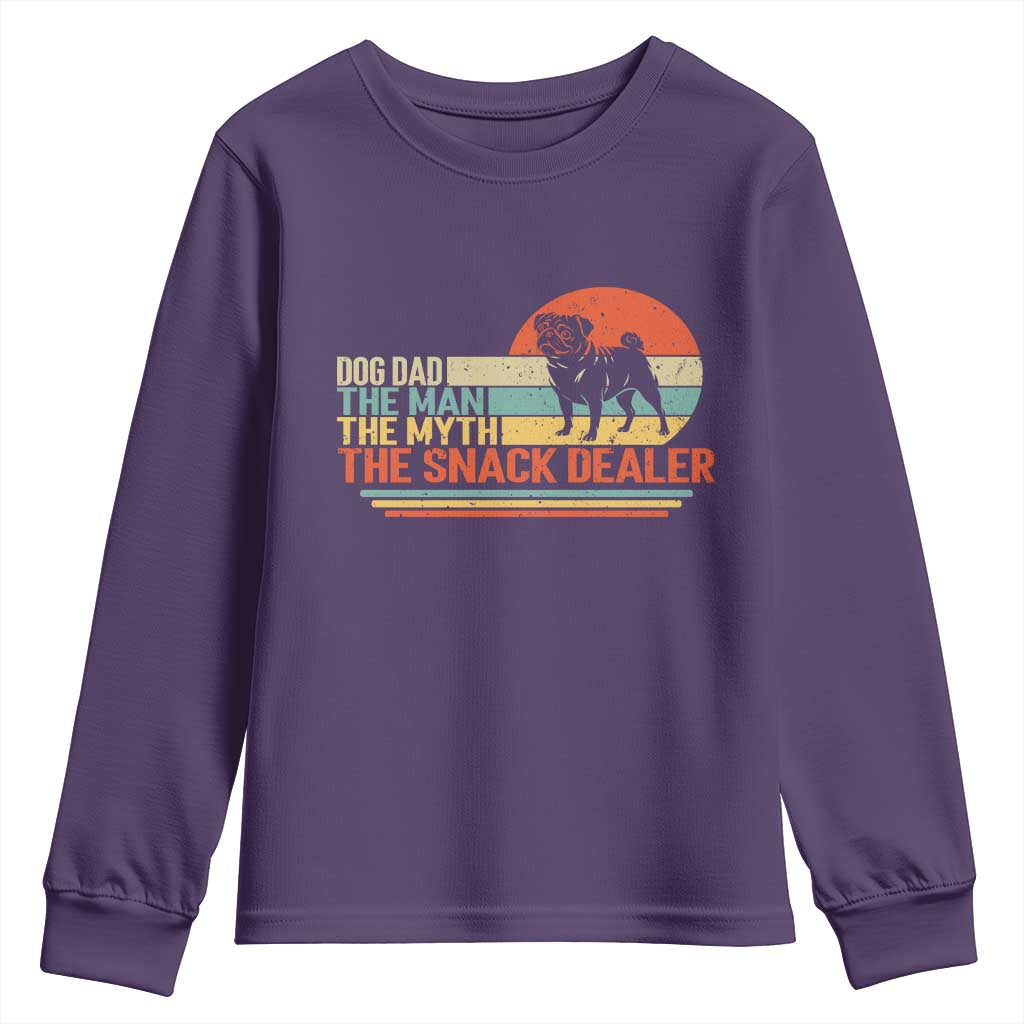 Vintage Dog Dad Youth Sweatshirt The Man The Myth The Snack Dealer