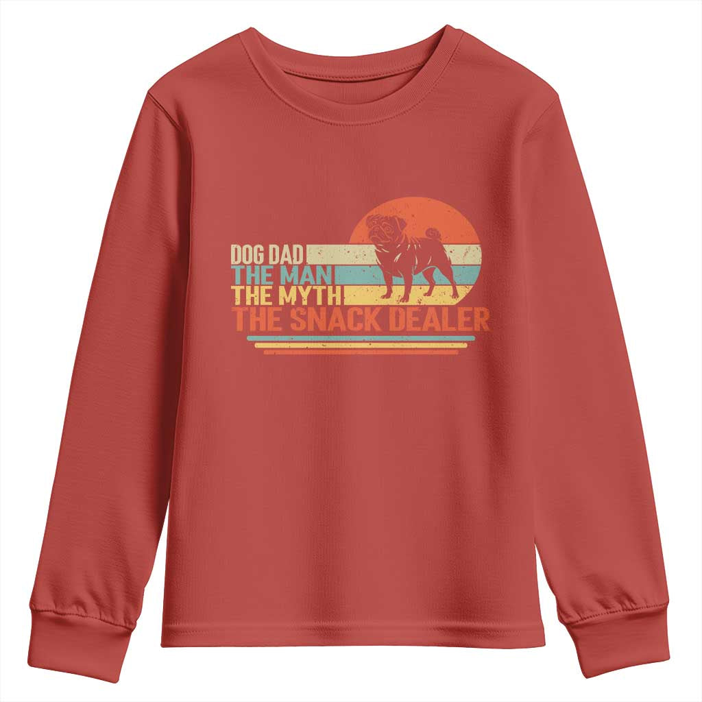 Vintage Dog Dad Youth Sweatshirt The Man The Myth The Snack Dealer