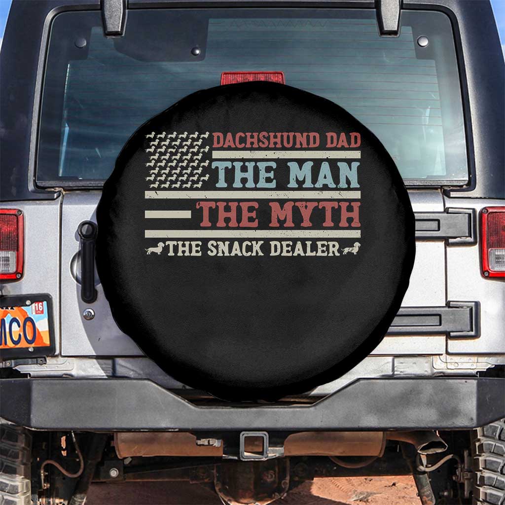 American Flag Dachshund Dad Spare Tire Cover The Man The Myth The Snack Dealer