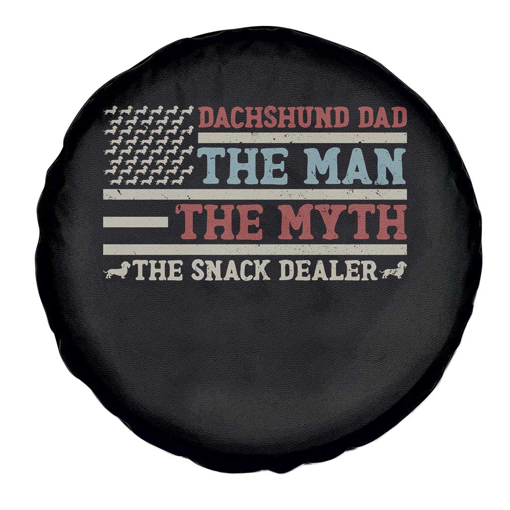 American Flag Dachshund Dad Spare Tire Cover The Man The Myth The Snack Dealer