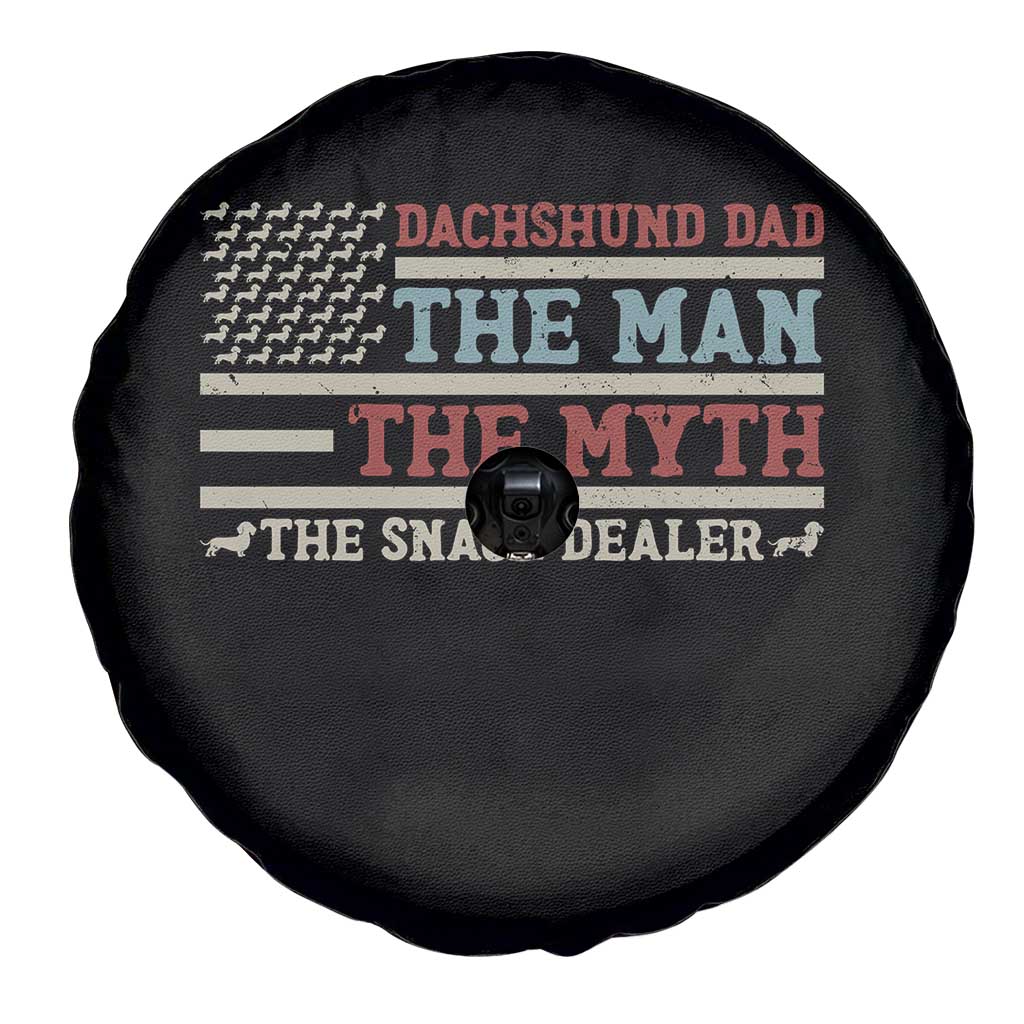 American Flag Dachshund Dad Spare Tire Cover The Man The Myth The Snack Dealer