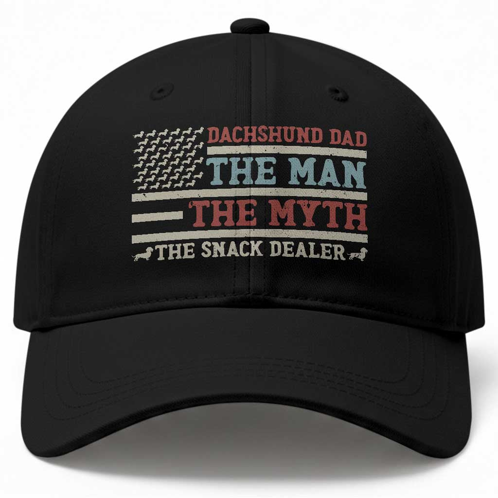 American Flag Dachshund Dad Baseball Cap The Man The Myth The Snack Dealer