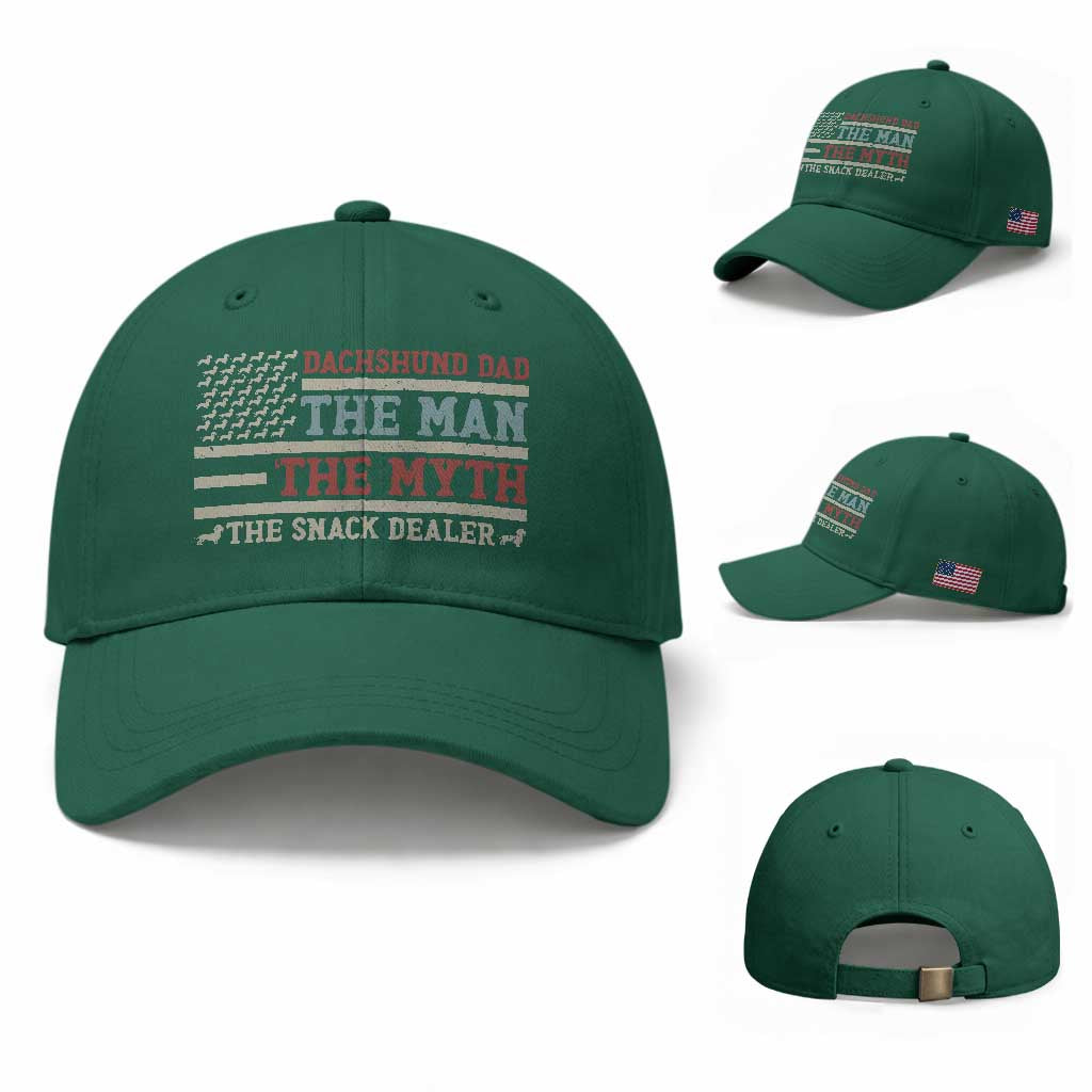 American Flag Dachshund Dad Baseball Cap The Man The Myth The Snack Dealer