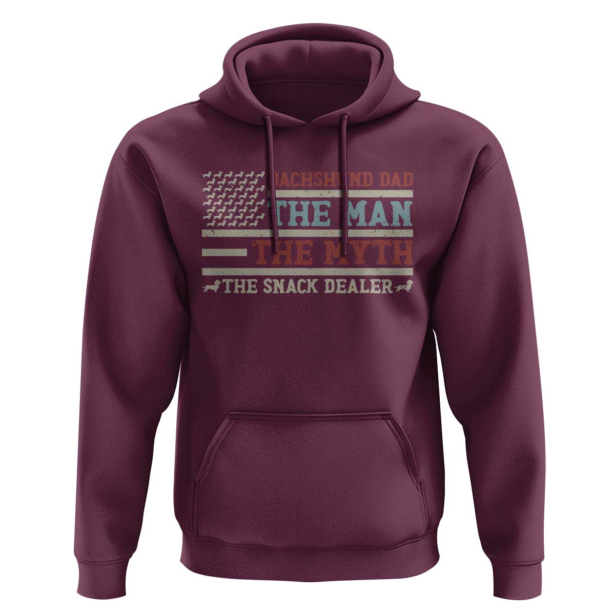 American Flag Dachshund Dad Hoodie The Man The Myth The Snack Dealer