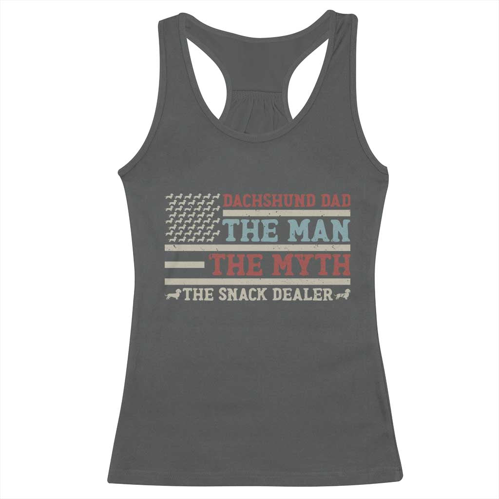 American Flag Dachshund Dad Racerback Tank Top The Man The Myth The Snack Dealer