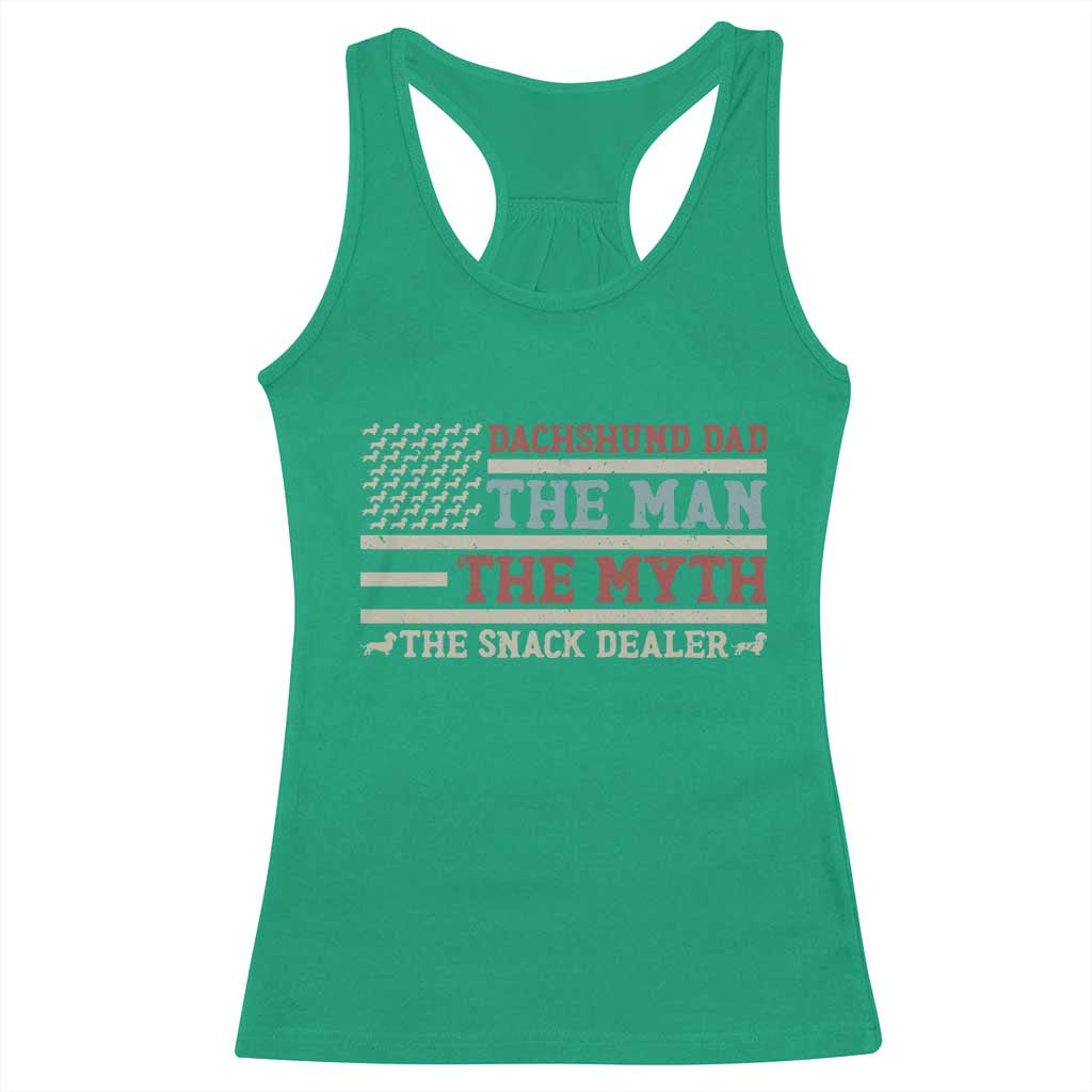 American Flag Dachshund Dad Racerback Tank Top The Man The Myth The Snack Dealer