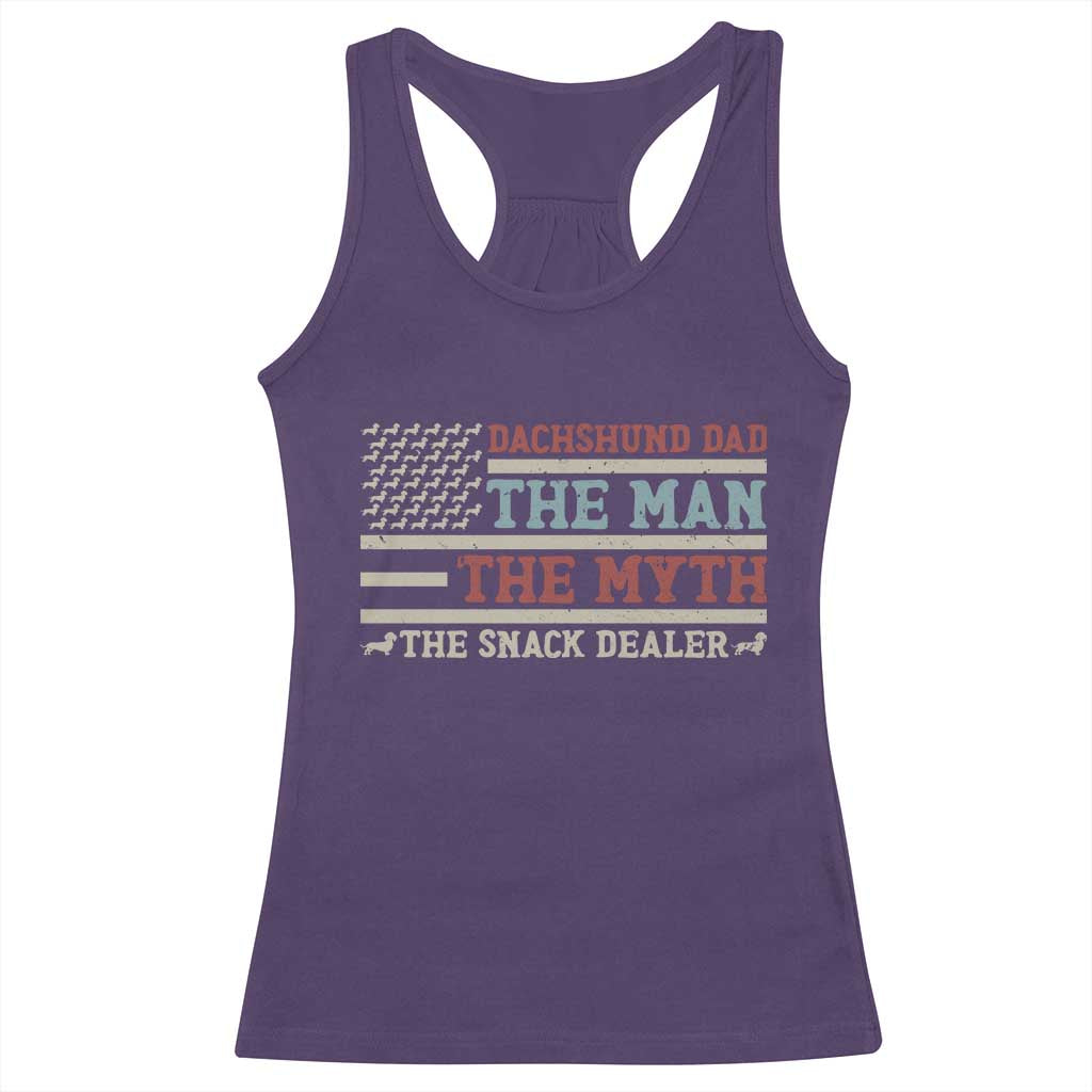 American Flag Dachshund Dad Racerback Tank Top The Man The Myth The Snack Dealer