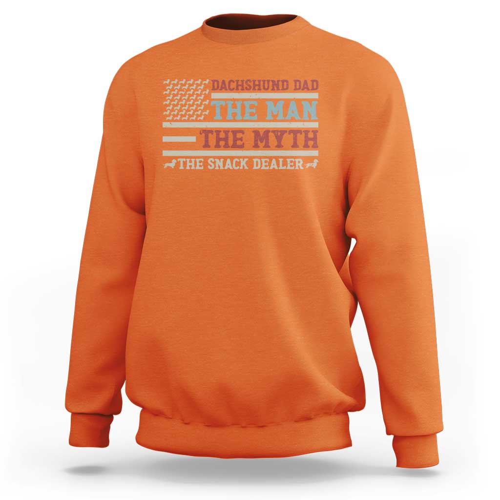 American Flag Dachshund Dad Sweatshirt The Man The Myth The Snack Dealer