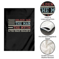 Vintage Golden Retriever Dad Garden Flag The Man The Myth The Snack Dealer