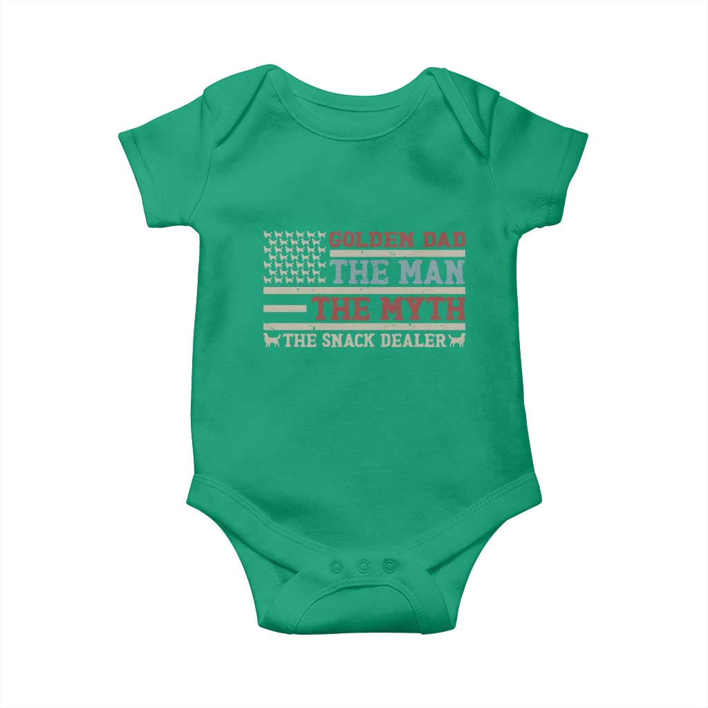 Vintage Golden Retriever Dad Baby Onesie The Man The Myth The Snack Dealer
