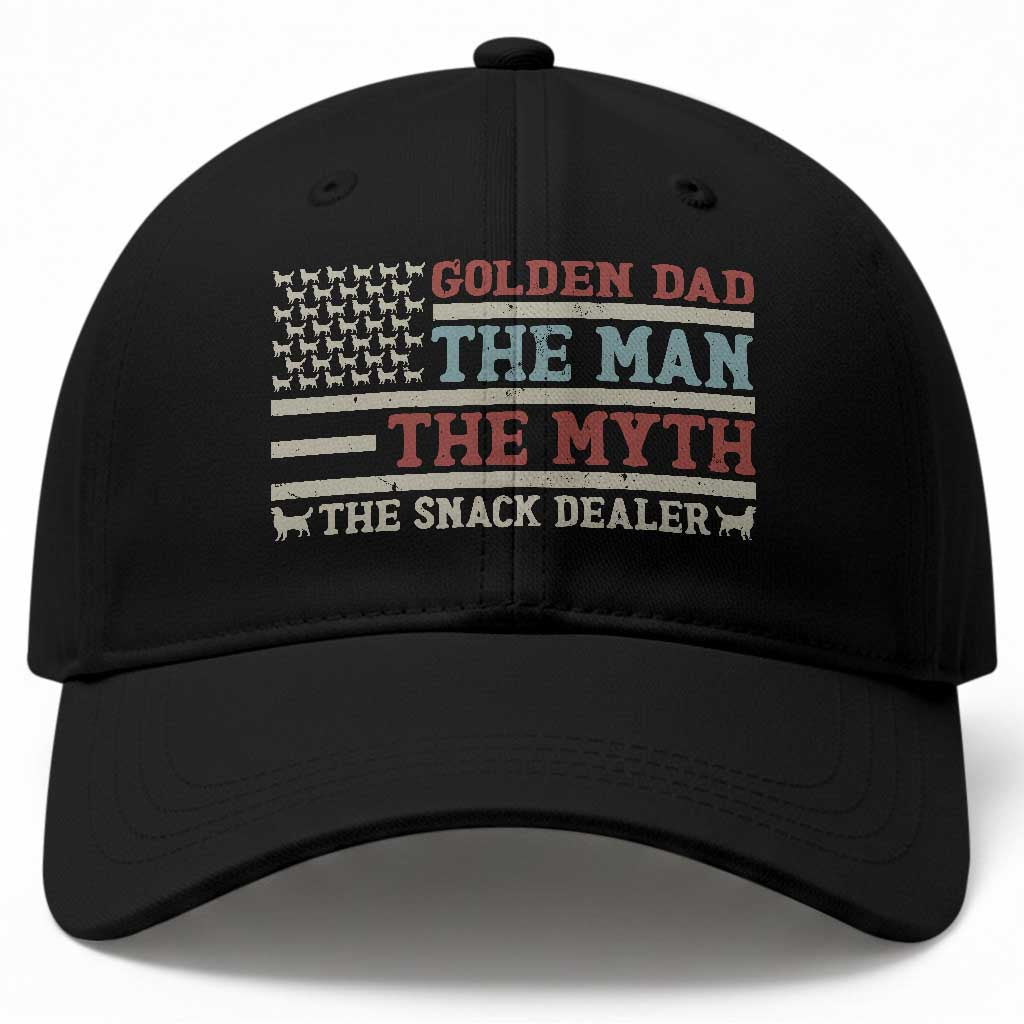 Vintage Golden Retriever Dad Baseball Cap The Man The Myth The Snack Dealer