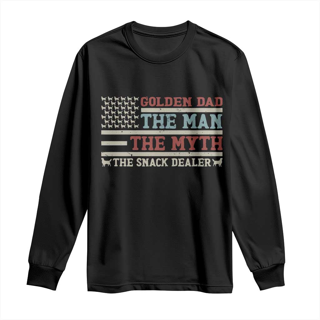 Vintage Golden Retriever Dad Long Sleeve Shirt The Man The Myth The Snack Dealer