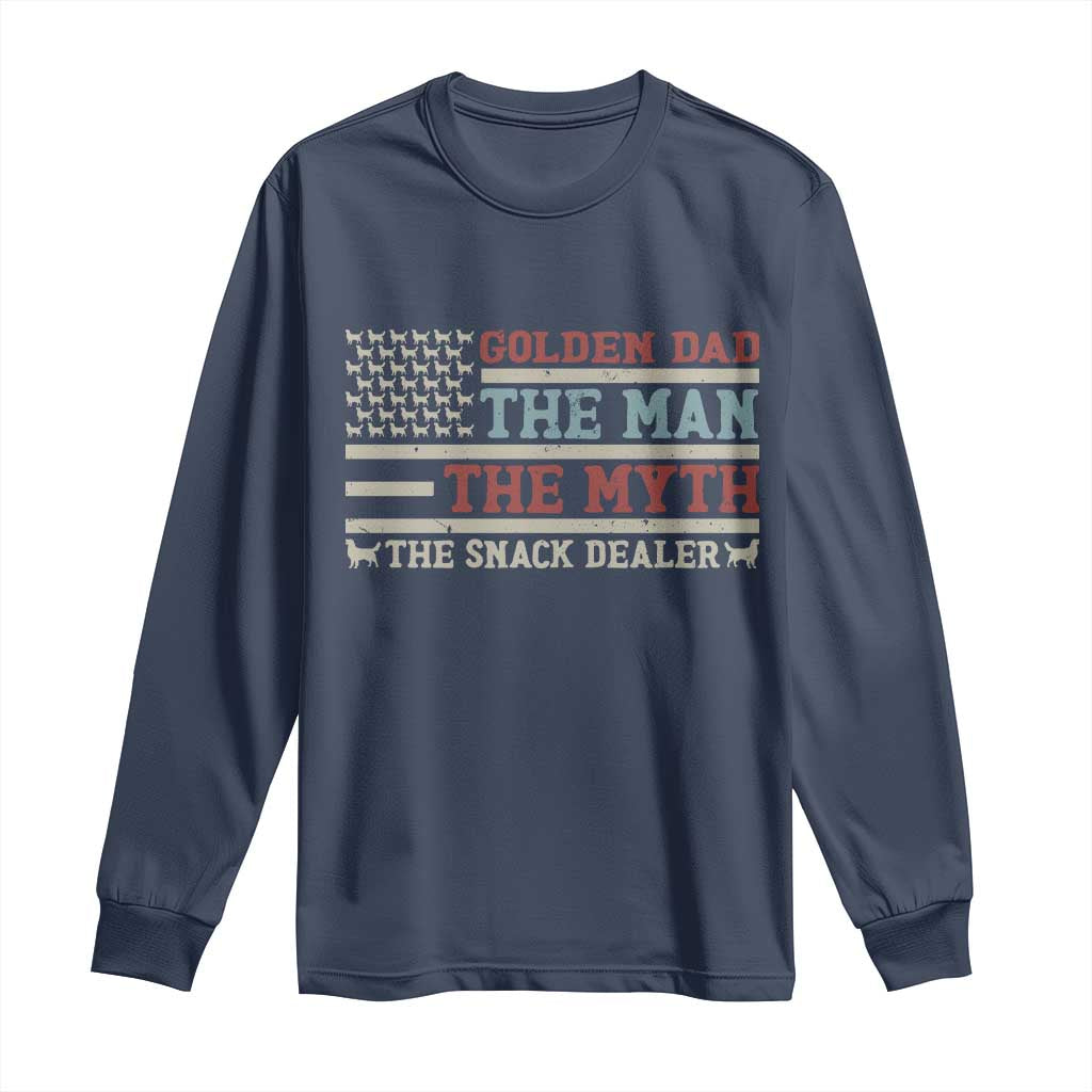 Vintage Golden Retriever Dad Long Sleeve Shirt The Man The Myth The Snack Dealer