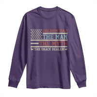 Vintage Golden Retriever Dad Long Sleeve Shirt The Man The Myth The Snack Dealer