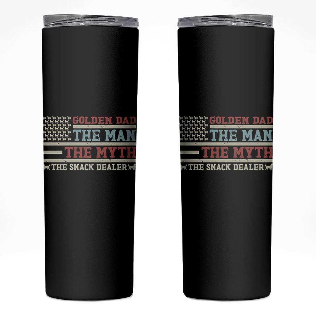 Vintage Golden Retriever Dad Skinny Tumbler The Man The Myth The Snack Dealer