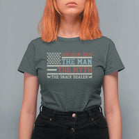 Vintage Golden Retriever Dad T Shirt For Women The Man The Myth The Snack Dealer