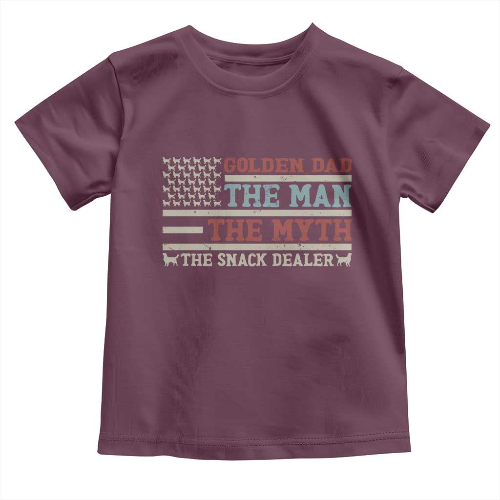 Vintage Golden Retriever Dad Toddler T Shirt The Man The Myth The Snack Dealer