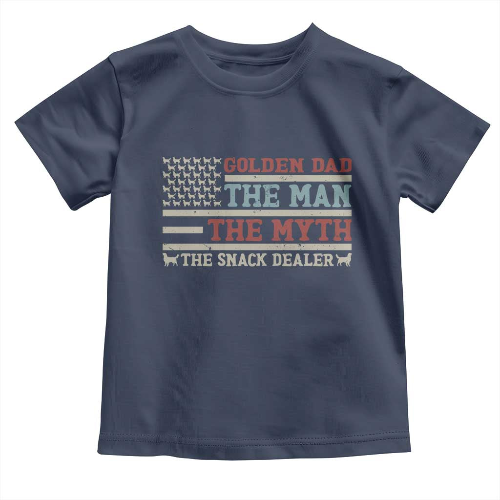Vintage Golden Retriever Dad Toddler T Shirt The Man The Myth The Snack Dealer