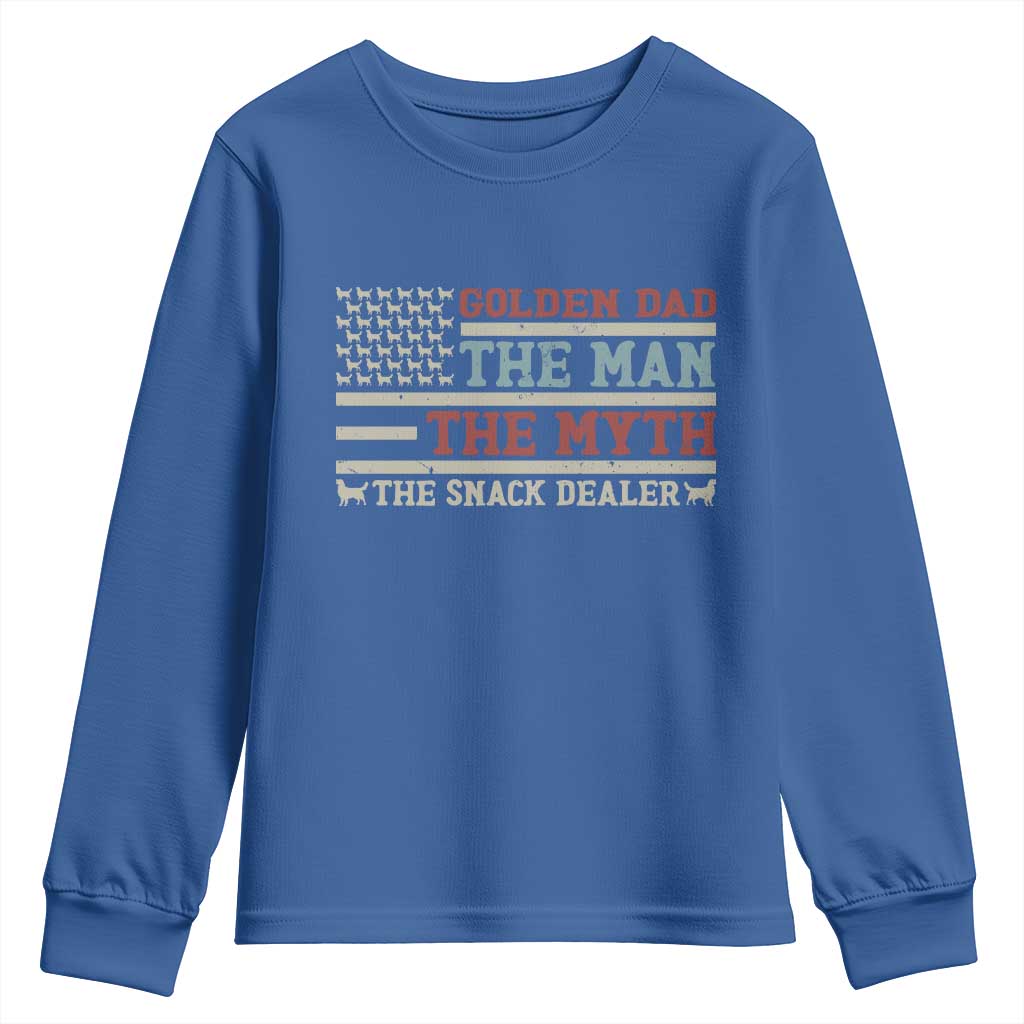 Vintage Golden Retriever Dad Youth Sweatshirt The Man The Myth The Snack Dealer