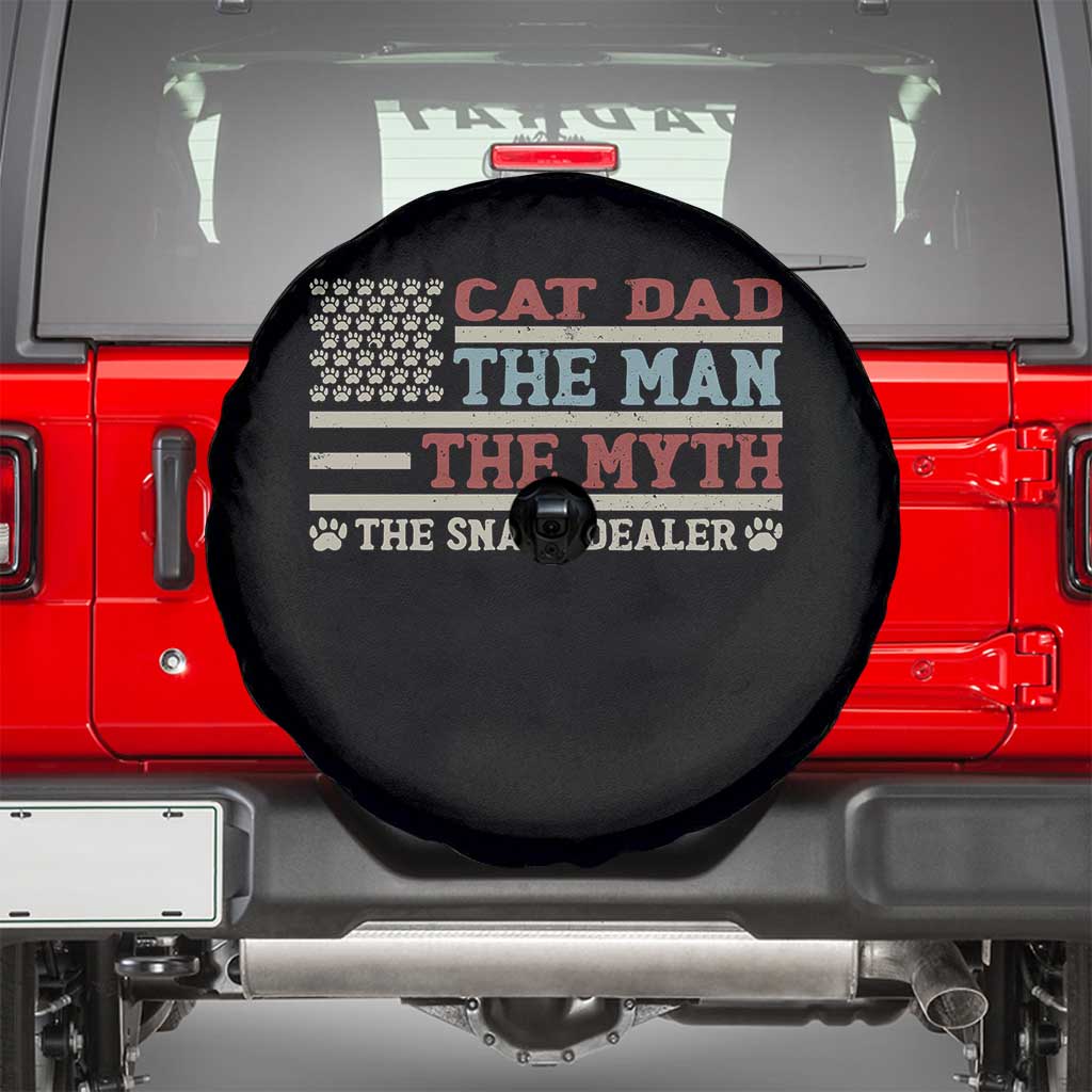 Vintage USA Cat Dad Spare Tire Cover The Man The Myth The Snack Dealer