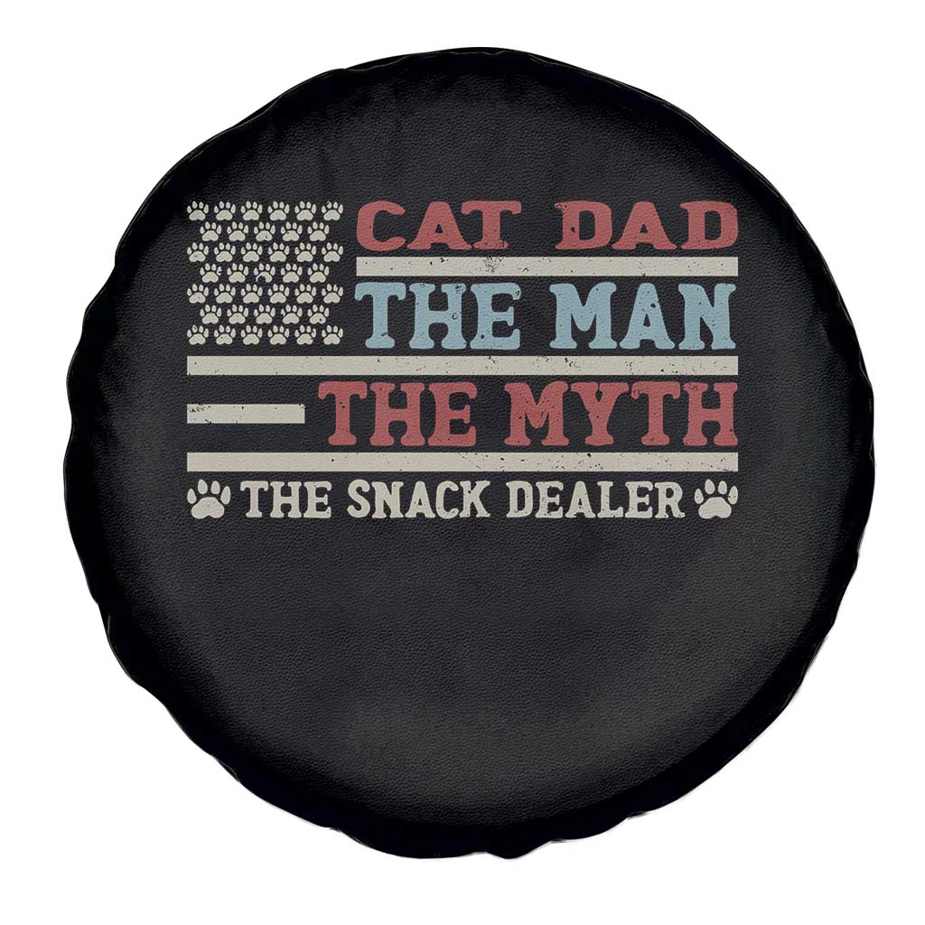Vintage USA Cat Dad Spare Tire Cover The Man The Myth The Snack Dealer