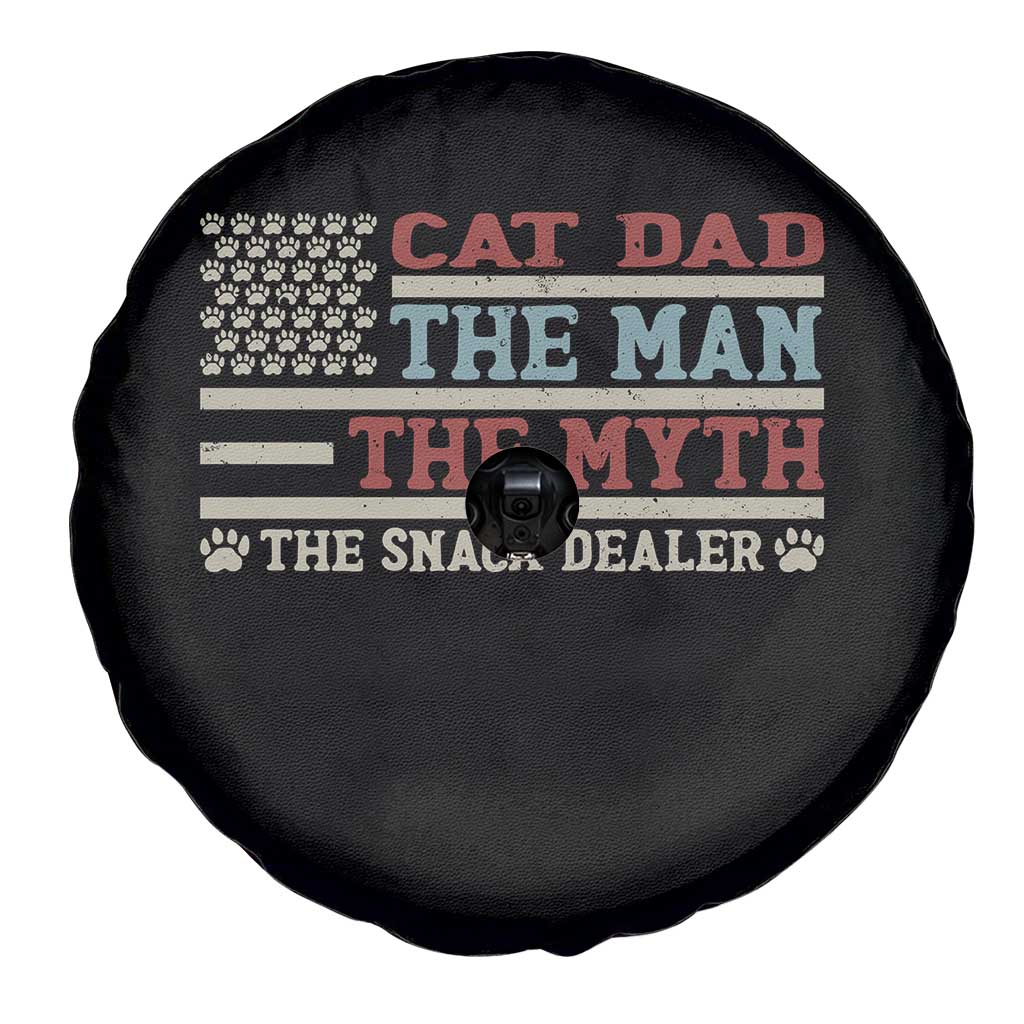 Vintage USA Cat Dad Spare Tire Cover The Man The Myth The Snack Dealer