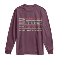 Vintage USA Cat Dad Long Sleeve Shirt The Man The Myth The Snack Dealer