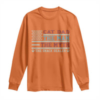Vintage USA Cat Dad Long Sleeve Shirt The Man The Myth The Snack Dealer