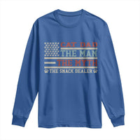 Vintage USA Cat Dad Long Sleeve Shirt The Man The Myth The Snack Dealer