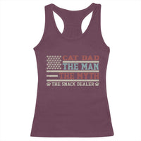 Vintage USA Cat Dad Racerback Tank Top The Man The Myth The Snack Dealer