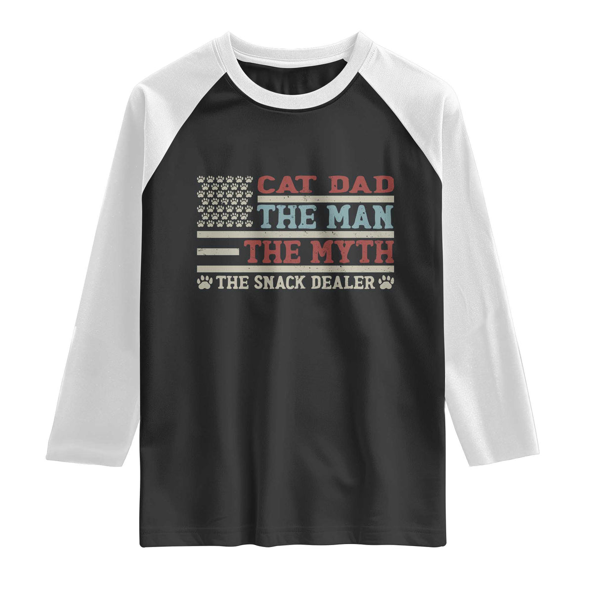 Vintage USA Cat Dad Raglan Shirt The Man The Myth The Snack Dealer