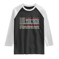 Vintage USA Cat Dad Raglan Shirt The Man The Myth The Snack Dealer