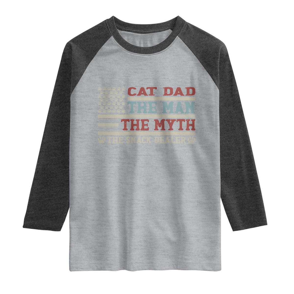 Vintage USA Cat Dad Raglan Shirt The Man The Myth The Snack Dealer