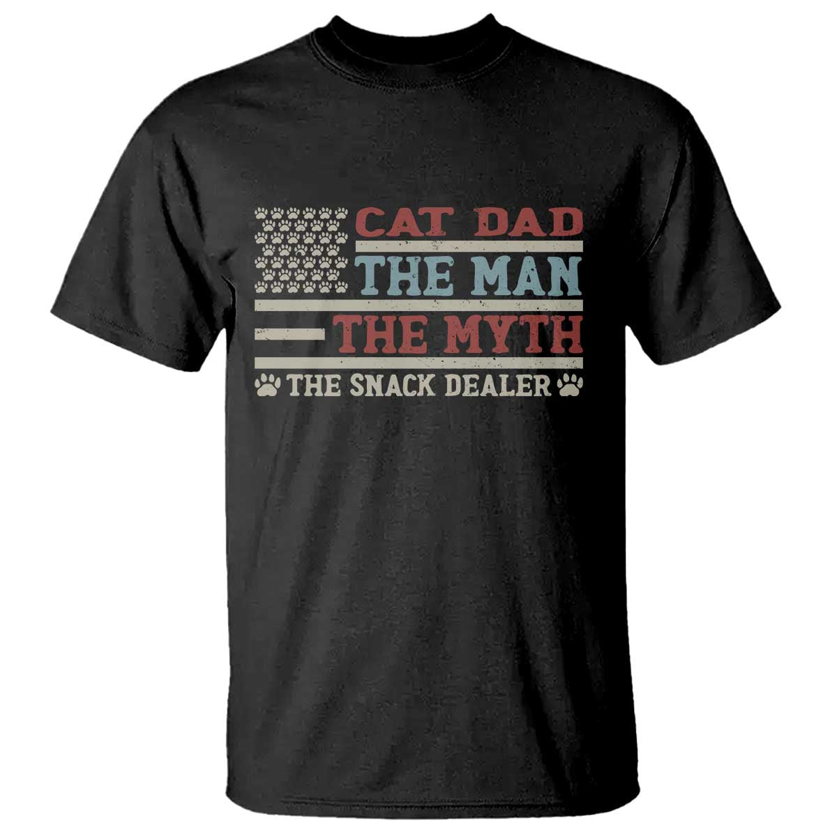 Vintage USA Cat Dad T Shirt The Man The Myth The Snack Dealer