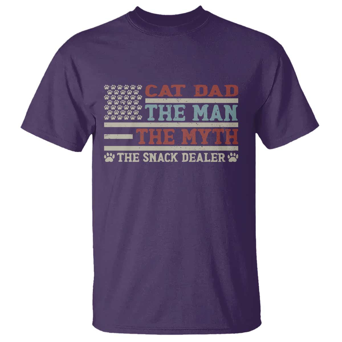 Vintage USA Cat Dad T Shirt The Man The Myth The Snack Dealer
