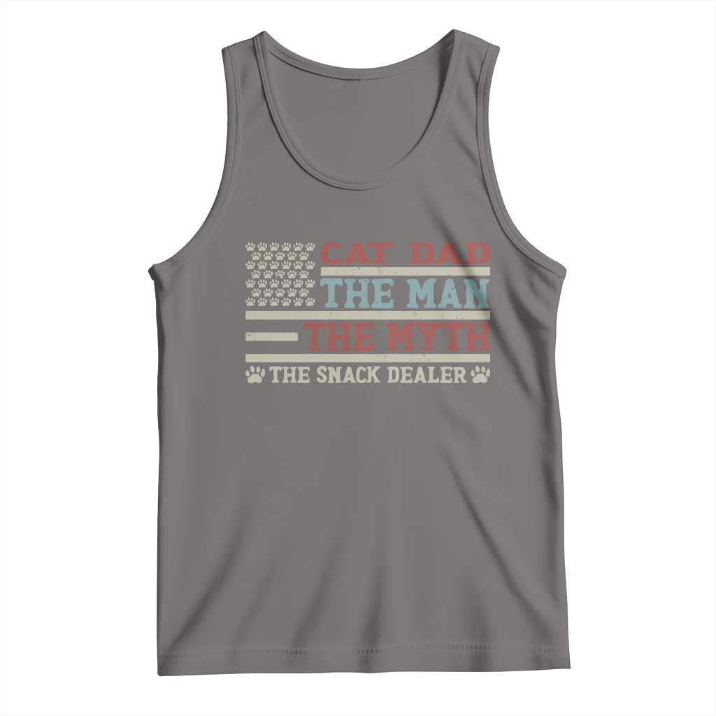 Vintage USA Cat Dad Tank Top The Man The Myth The Snack Dealer