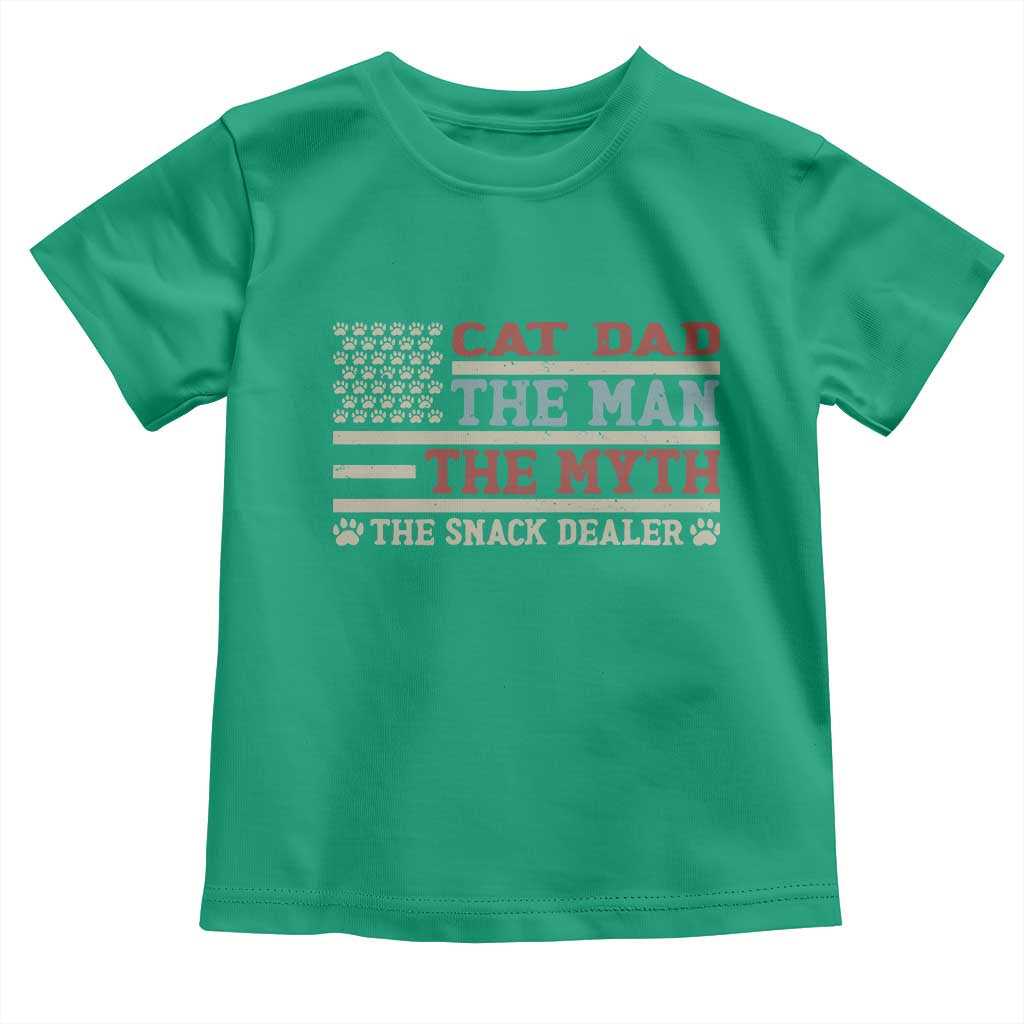 Vintage USA Cat Dad Toddler T Shirt The Man The Myth The Snack Dealer