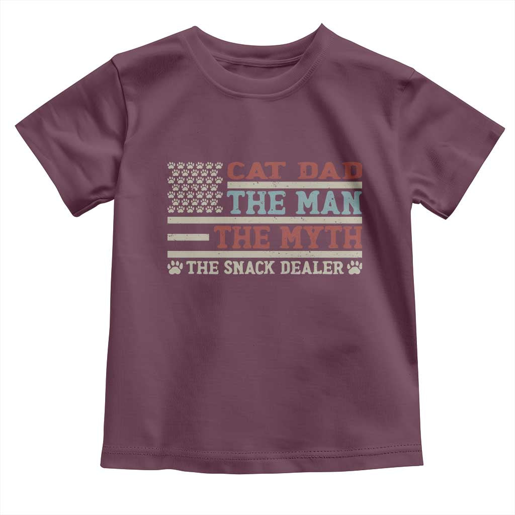 Vintage USA Cat Dad Toddler T Shirt The Man The Myth The Snack Dealer
