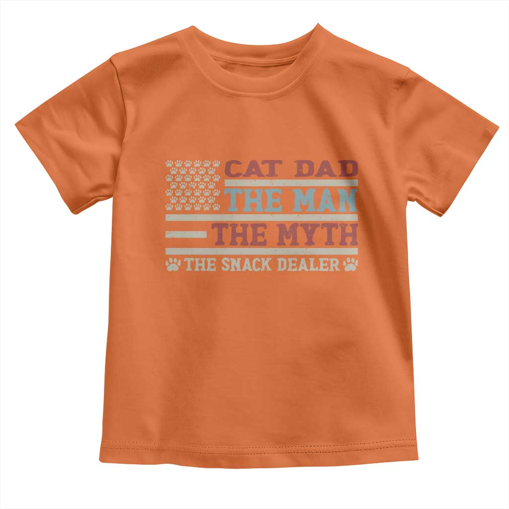 Vintage USA Cat Dad Toddler T Shirt The Man The Myth The Snack Dealer