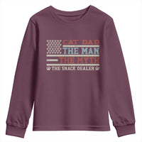 Vintage USA Cat Dad Youth Sweatshirt The Man The Myth The Snack Dealer
