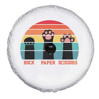 Funny Vintage Black Cat Introvert Spare Tire Cover Rock Paper Scissors Paw