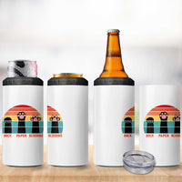Funny Vintage Black Cat Introvert 4 in 1 Can Cooler Tumbler Rock Paper Scissors Paw